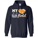 Clemson Tiger Paw Football My Heart is on that Field - Hoodie