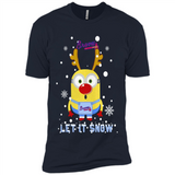 Minion Atlanta Braves Ugly Christmas Sweater Let it Snow - Premium Short Sleeve T-Shirt