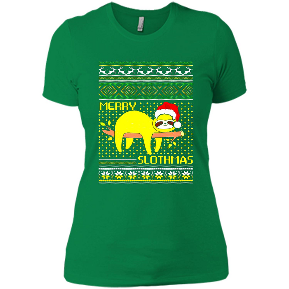 Merry Slothmas Sloth Christmas Sweater PINGPONG - Ladies' Boyfriend T-Shirt