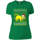 Merry Slothmas Sloth Christmas Sweater PINGPONG - Ladies' Boyfriend T-Shirt