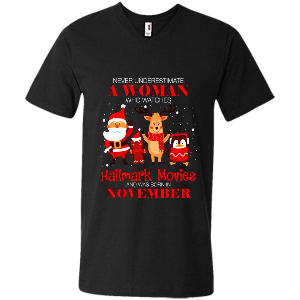 Never Underestimate A November Woman Watches Hallmark Movies Sweatshirt PINGPONG
