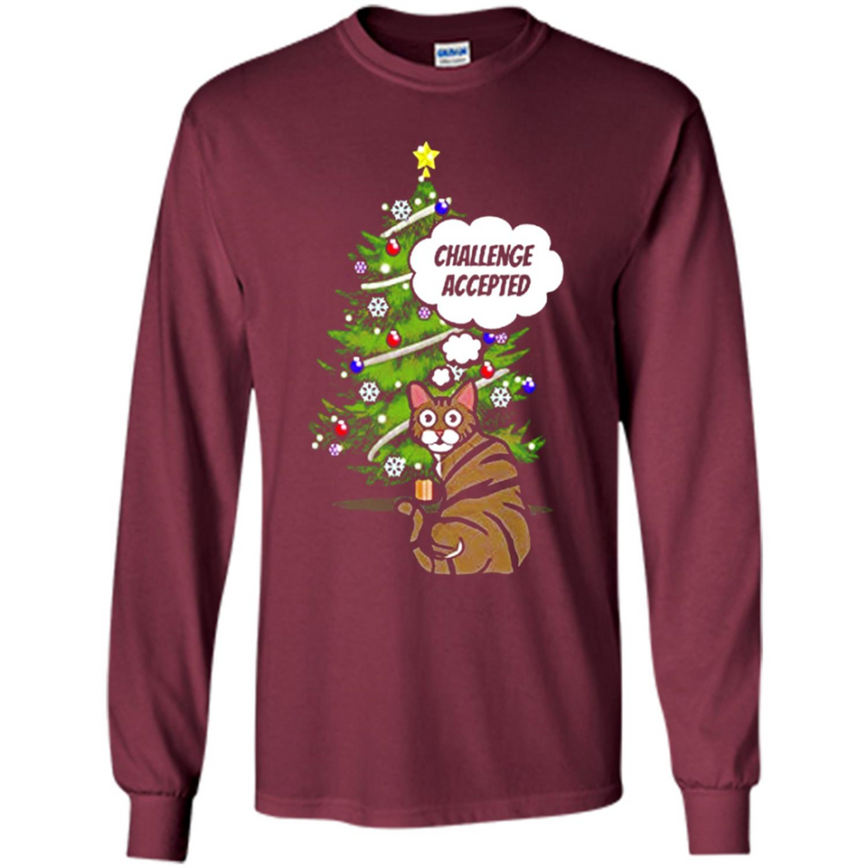 Christmas Tree Cat Long Sleeve Christmas Shirt for Cat Lover - Long Sleeve T-Shirt