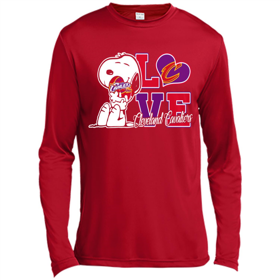 Snoopy loves NBA Cleveland Cavaliers - Canvas Long Sleeve T-Shirt