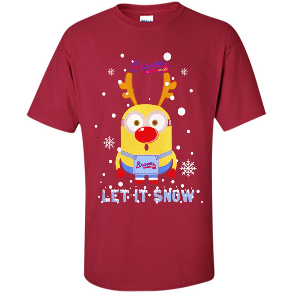 Minion Atlanta Braves Ugly Christmas Sweater Let it Snow - Shirt