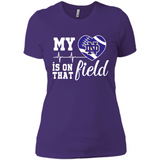 Notre Dame Fighting Irish Football My Heart is on that Field - Ladies' Boyfriend T-Shirt