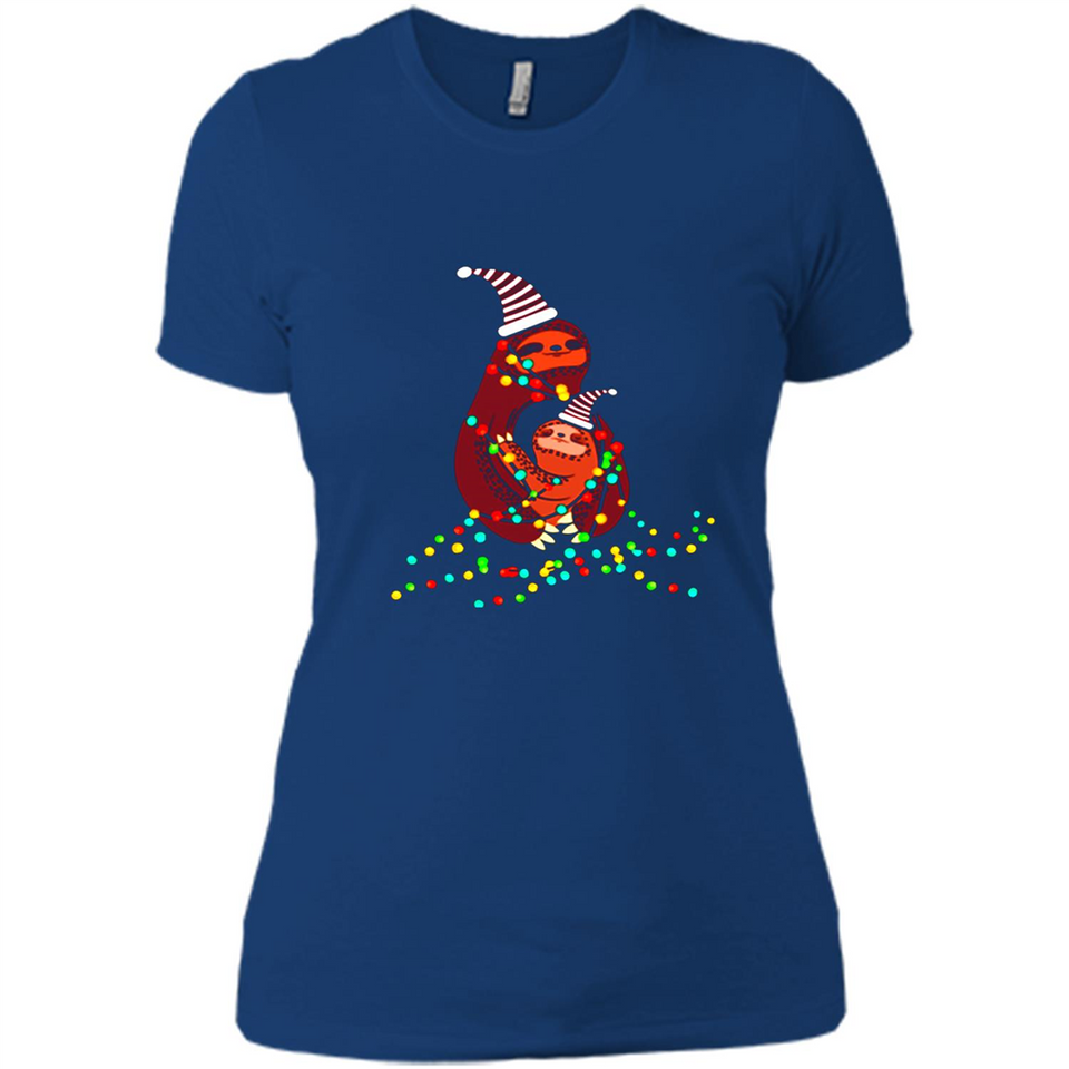 Christmas Lights Sloth Long Sleeve Santa Sloth - Ladies' Boyfriend T-Shirt