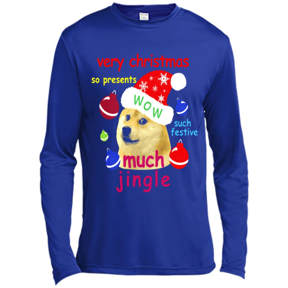 Christmas Doge Meme Shirts Funny Santa Shiba Inu Dog - Canvas Long Sleeve T-Shirt