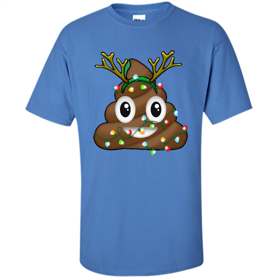 Reindeer Poop Emoji Cute Merry Christmas T-Shirt - Shirt