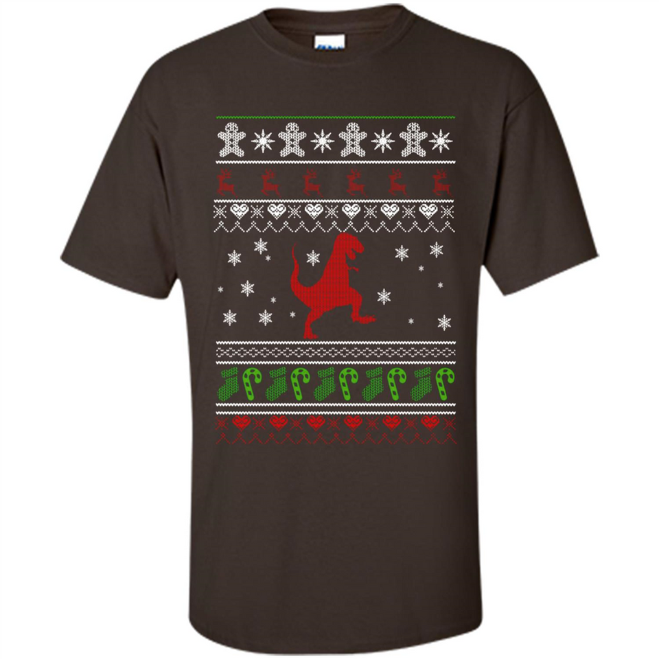 Dinosaur and Santa Ugly Christmas Sweater - Shirt