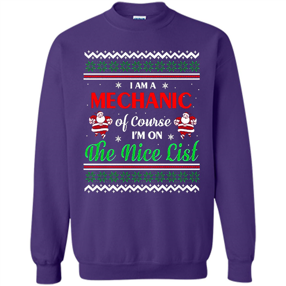 Funny Ugly Christmas T-Shirt Gift for Mechanic - Sweatshirt