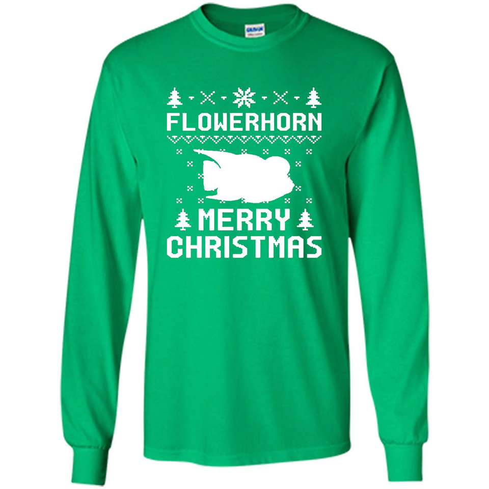 Flowerhorn Christmas T-shirt, Ugly Christmas Sweater - Long Sleeve T-Shirt