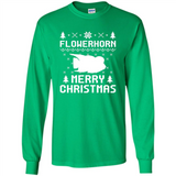 Flowerhorn Christmas T-shirt, Ugly Christmas Sweater - Long Sleeve T-Shirt
