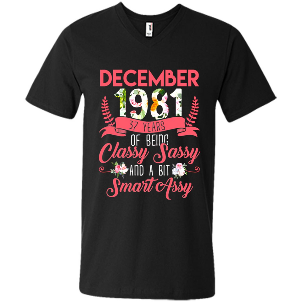 December 1981 37 Years Of Being Classy Sassy - Men's V-Neck
