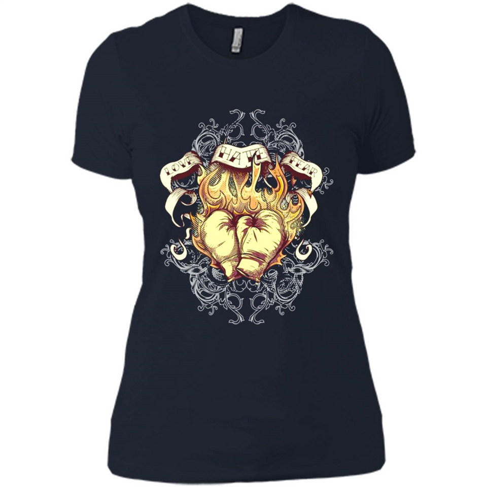Love Hate Fear Boxing - Martial Art Fighting - Ladies' Boyfriend T-Shirt
