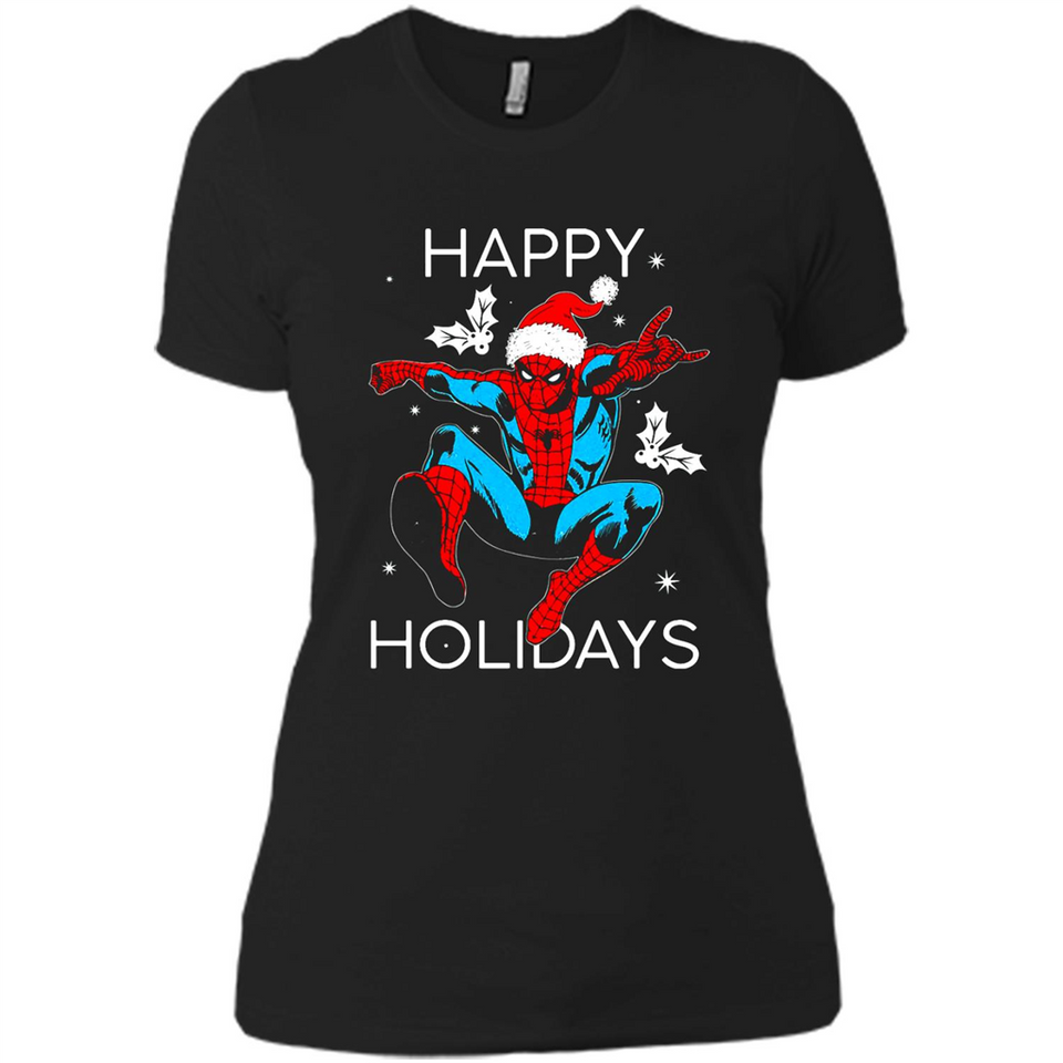 Marvel Spider Man Happy Holidays Santa Christmas Mug PINGPONG - Ladies' Boyfriend T-Shirt