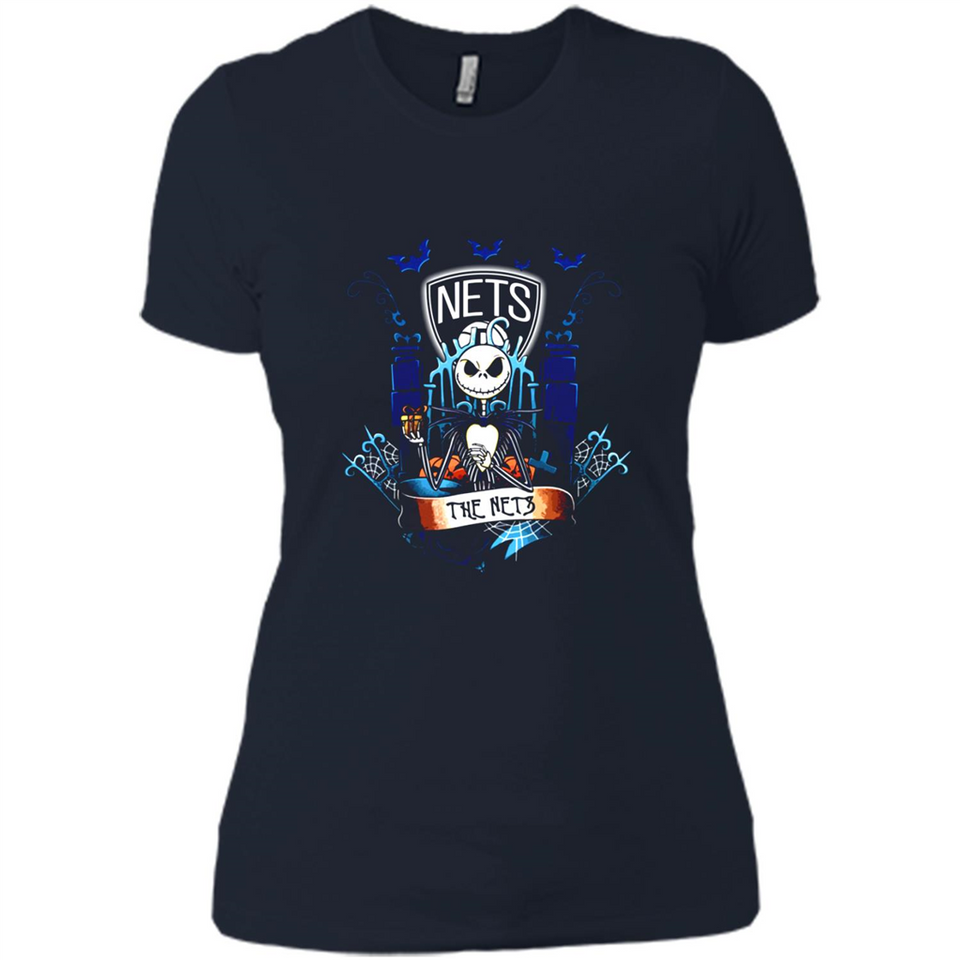Brooklyn Nets Halloween The Nightmare Before Christmas - Ladies' Boyfriend T-Shirt