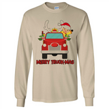 Merry Truck-Mas Christmas Fire Truck Cute Reindeer Sporty - Long Sleeve T-Shirt