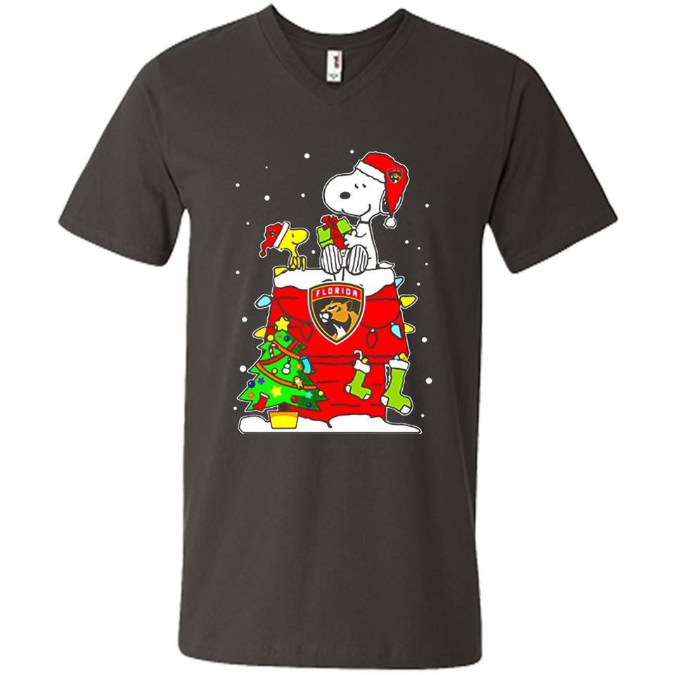 Florida Panthers Snoopy Ugly Christmas Sweaters - Men's V-Neck