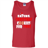 Womens Funny Eating Christmas Cookies For Two Pregnancy - Tank Top