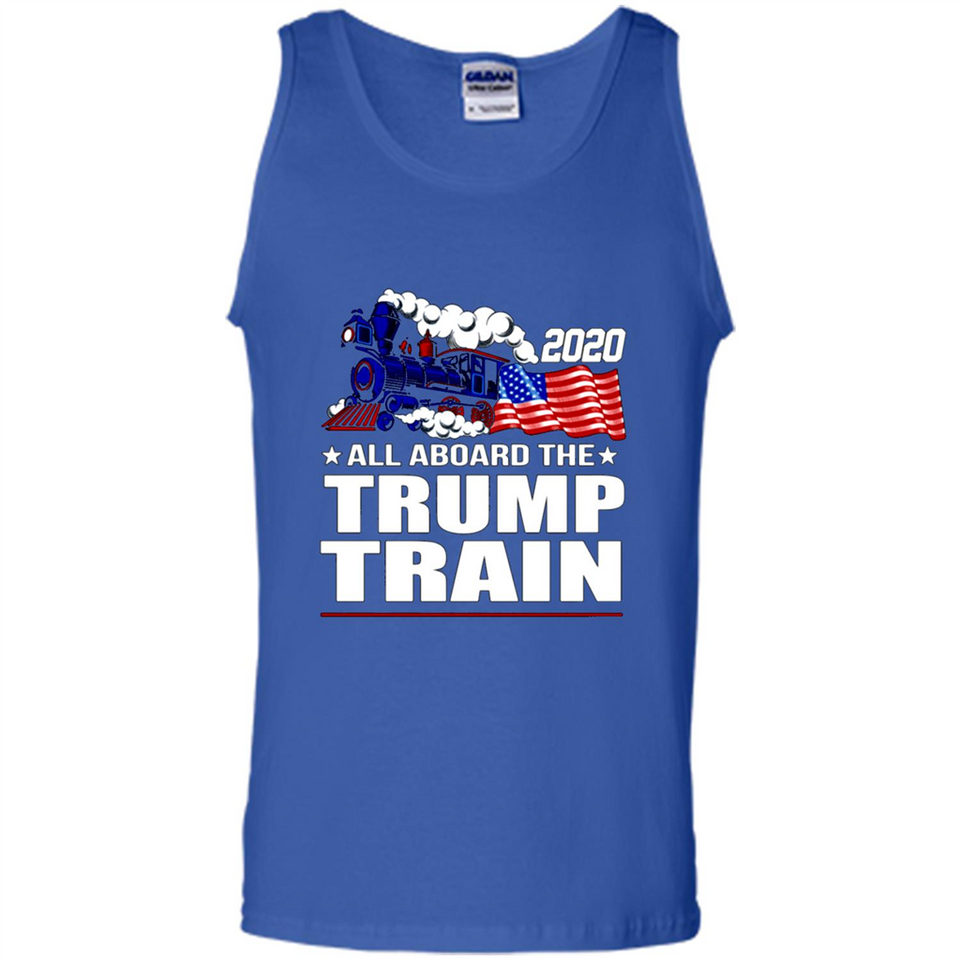 All Board The Trump Train 2020 Patriotic U.S Flag pingpong - Tank Top