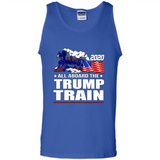 All Board The Trump Train 2020 Patriotic U.S Flag pingpong - Tank Top