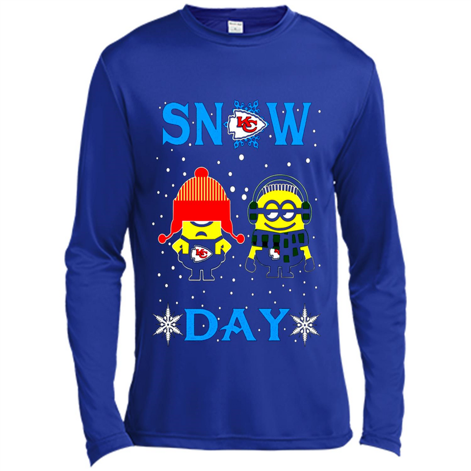 Snow Day Shirt For Kansas City Chiefs Vs Minion Fans Cotton pingpong