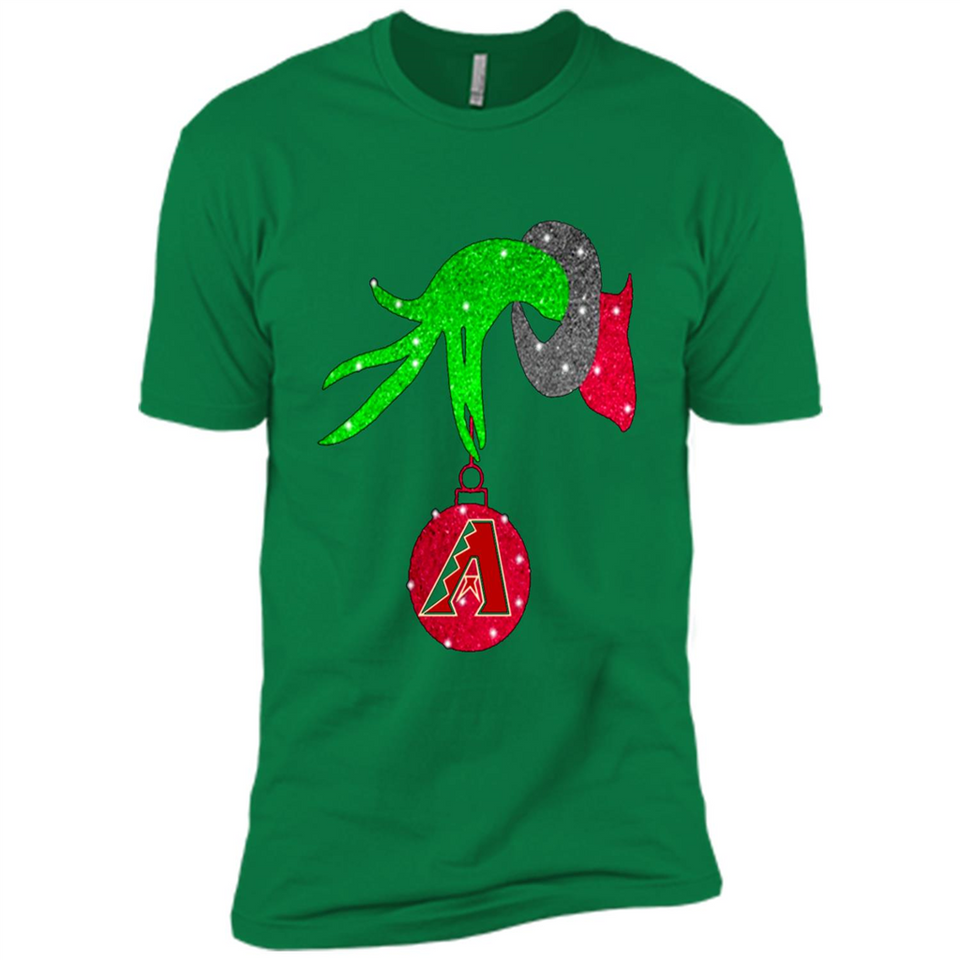 GRINCH HAND HOLDING ARIZONA DIAMONDBACKS GLITTER CHRISTMAS PINGPONG