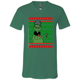 Grinch Nurse Ugly Christmas Sporty T-Shirt PINGPONG - Canvas Unisex V-Neck
