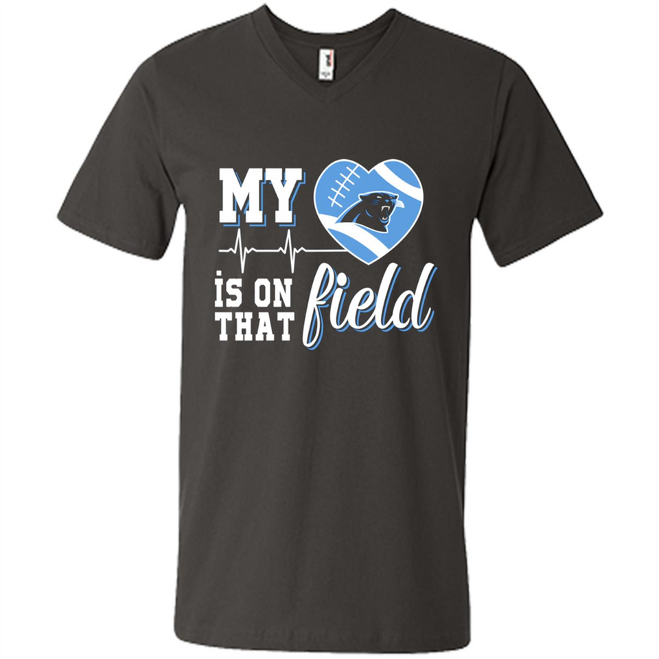 Carolina Panthers Football My Heart is on that Field - Men's V-Neck