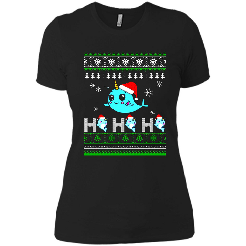 Narwhal christmas sweatshirt hoodie long PINGPONG - Ladies' Boyfriend T-Shirt