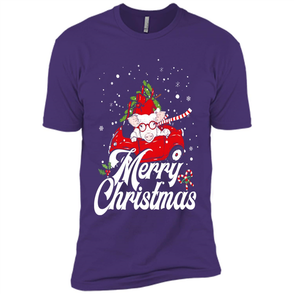 Merry Christmas Pig s - Premium Short Sleeve T-Shirt