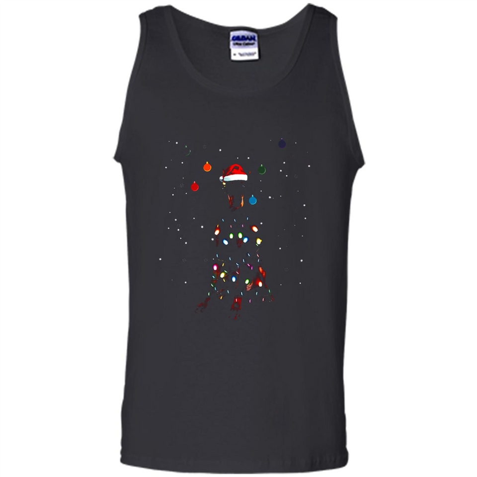 Doberman Santa Lights Christmas Dog Xmas Sweatshirt - Tank Top