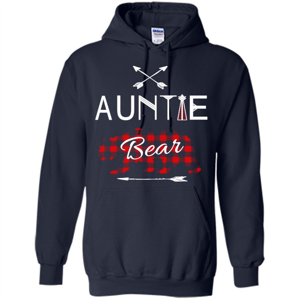 Aunt Shirt Buffalo Plaid Family Camp Bear Tee - Hoodie