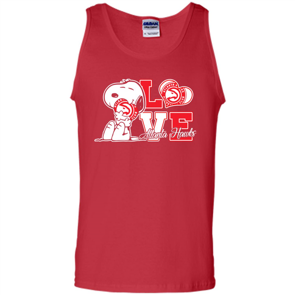 Snoopy loves NBA Atlanta Hawks - Tank Top