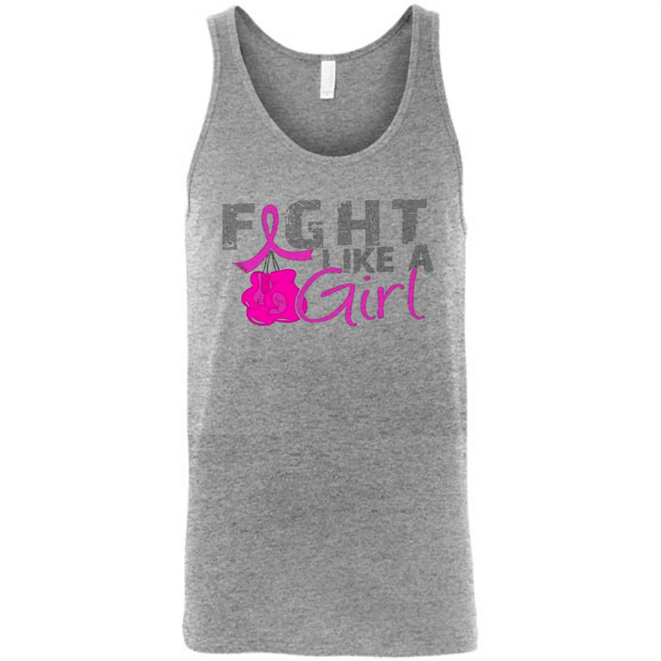 Fight Like A Girl Breast Cancer Awareness - Canvas Unisex Tank