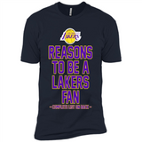 Reasons to be a Los Angeles Lakers Fan Complete List on Back - Premium Short Sleeve T-Shirt