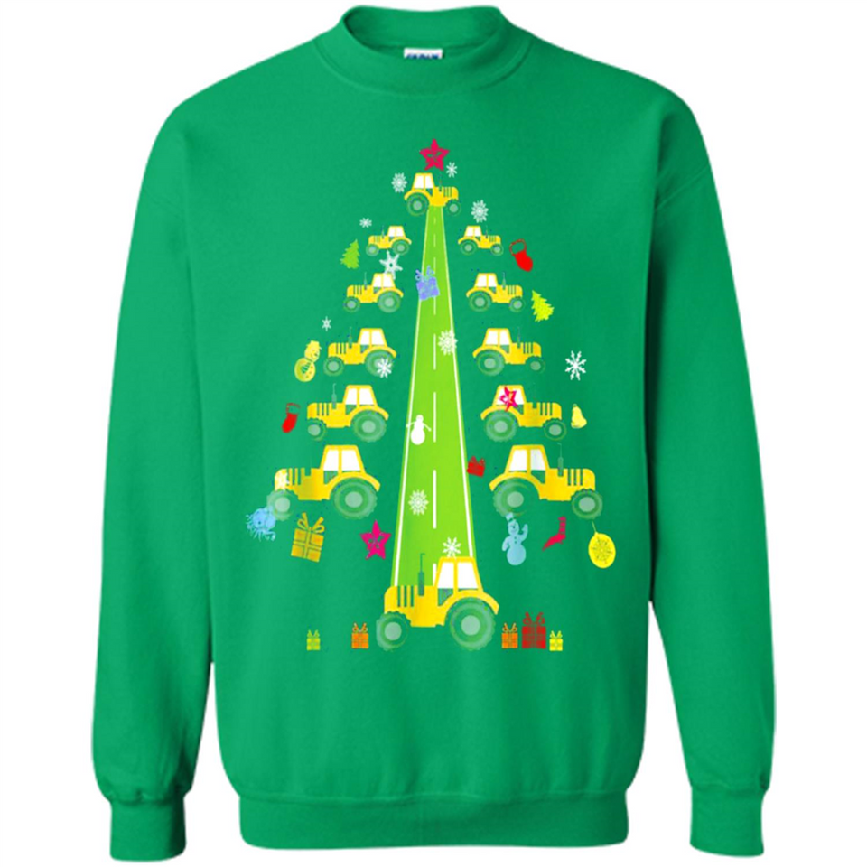 Tractor Car Christmas Tree T-shirt For Drivers