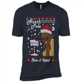 North Pole Born and Raised Shirt, Merry Xmas Ugly Christmas - Premium Short Sleeve T-Shirt