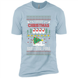Merry Christmas Shitter Full Christmas Tree Snowman Sweater PINGPONG - Premium Short Sleeve T-Shirt