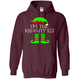 Matching Family Christmas Shirt Funny I'm The Naughty Elf Black mugs PINGPONG - Hoodie