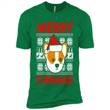 Funny Christmas Santa Corgi Dog Merry Corgmas - Premium Short Sleeve T-Shirt