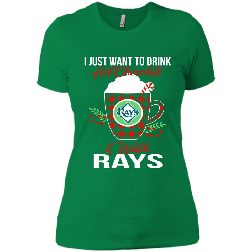 I Just Want To Drink Hot Chocolate & Watch Tampa Bay Rays Ugly Christmas Sweater PINGPONG