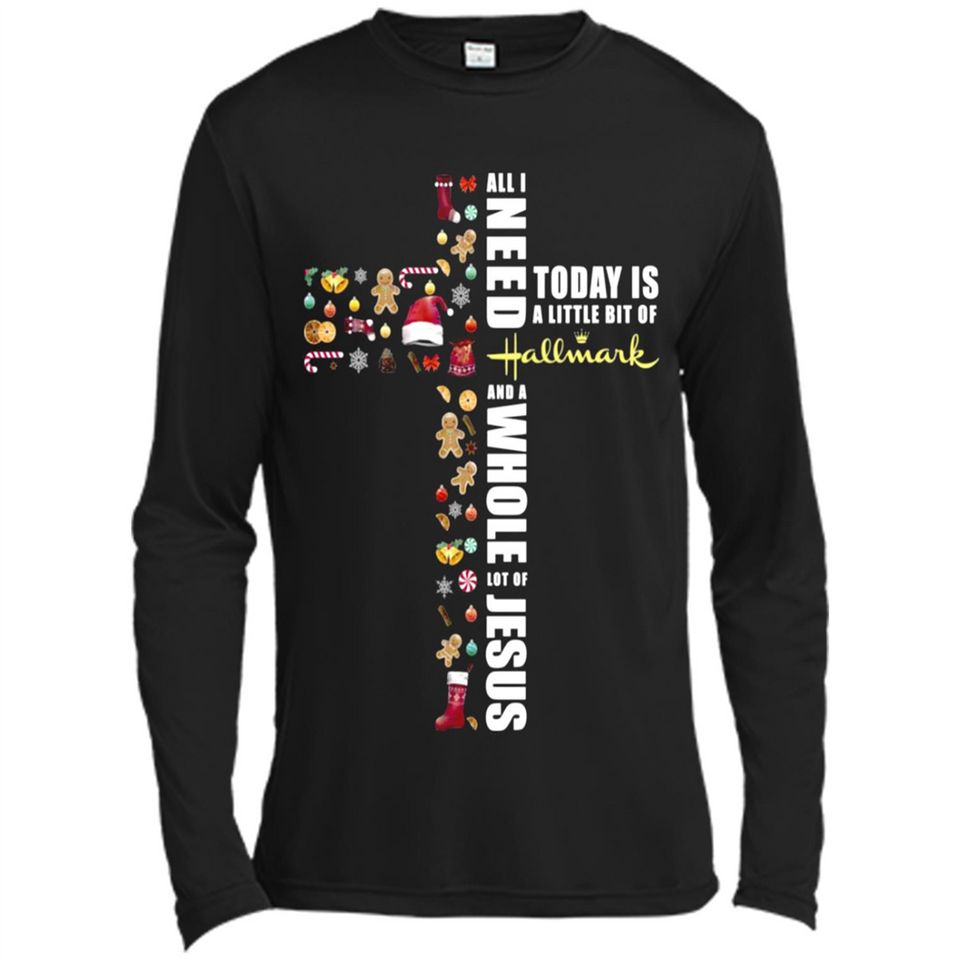 All I need today is a little bit of Hallmark and a whole lot of Jesus - Canvas Long Sleeve T-Shirt