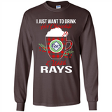 I Just Want To Drink Hot Chocolate & Watch Tampa Bay Rays Ugly Christmas Sweater PINGPONG
