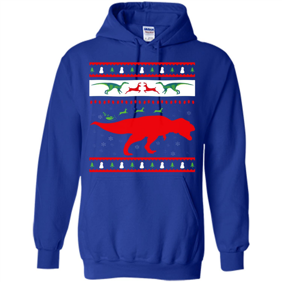 Dinosaur and Santa Clause Ugly Christmas Sweater - Hoodie