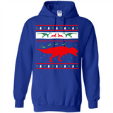 Dinosaur and Santa Clause Ugly Christmas Sweater - Hoodie