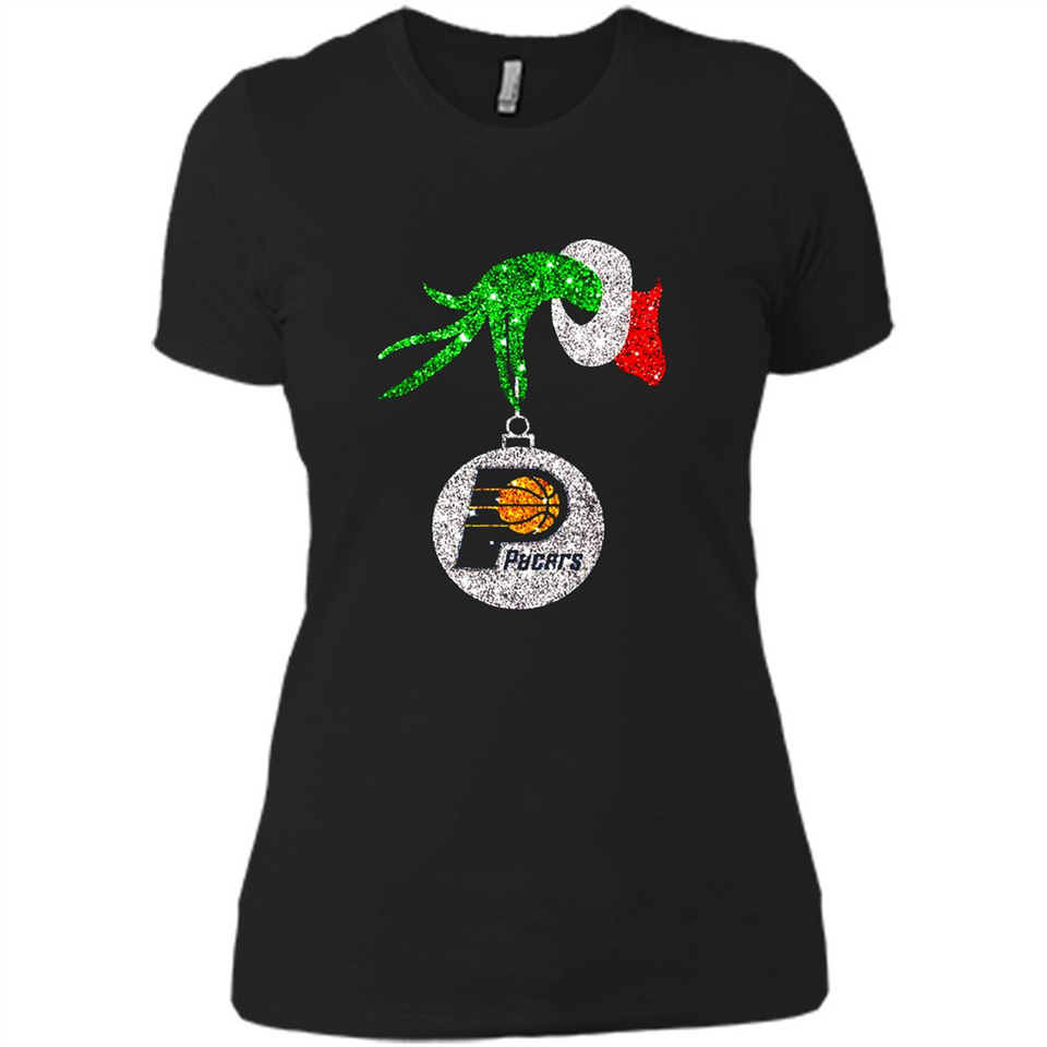 Amazing tee Indiana Pacers Glitter Grinch Monogram Ornament Christmas Gift - Ladies' Boyfriend T-Shirt