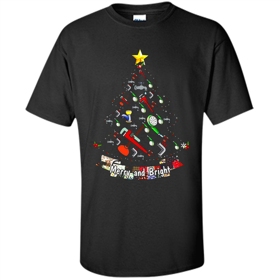 Merry And Bright Plumber Christmas Tree Shirt PINGPONG - Shirt