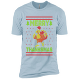 Merry Thankmas Ugly Xmas Thanksgiving Turkey Sweatshirt - Premium Short Sleeve T-Shirt