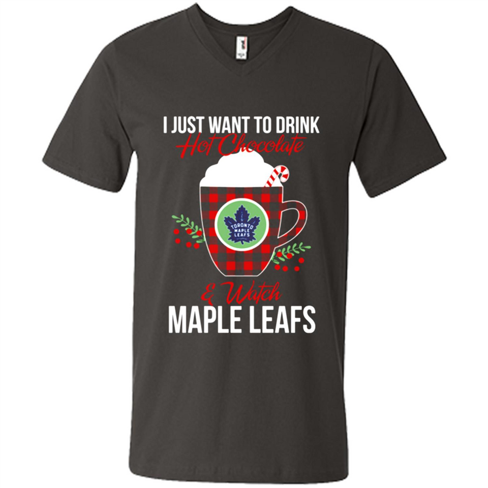 I Just Want To Drink Hot Chocolate & Watch Toronto Maple Leafs Ugly Christmas Sweater PINGPONG